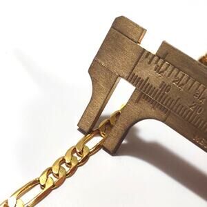 18k Gold Plated Figaro Chain Necklace Bracelet Set Christmas Birthday Gift New!!